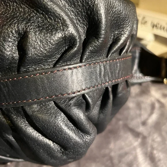 Cole Haan Rouched Hobo Bag - Black Leather - no call-outs - Picture 9 of 14